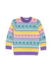 Nautinati Striped Multicolour Flat-Knit Sweater For Girls