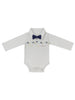 Nautinati Grey Mickey Mouse Graphic Bodysuit With A Blue Bow For Infant Boys