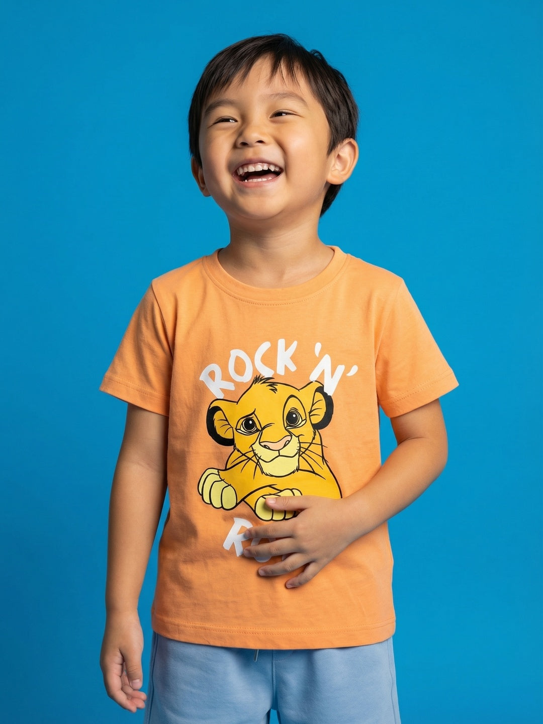 Nautinati Boys' 100% Cotton Crew Neck Disney Lion King Rock & Roar Placement Print T-shirt