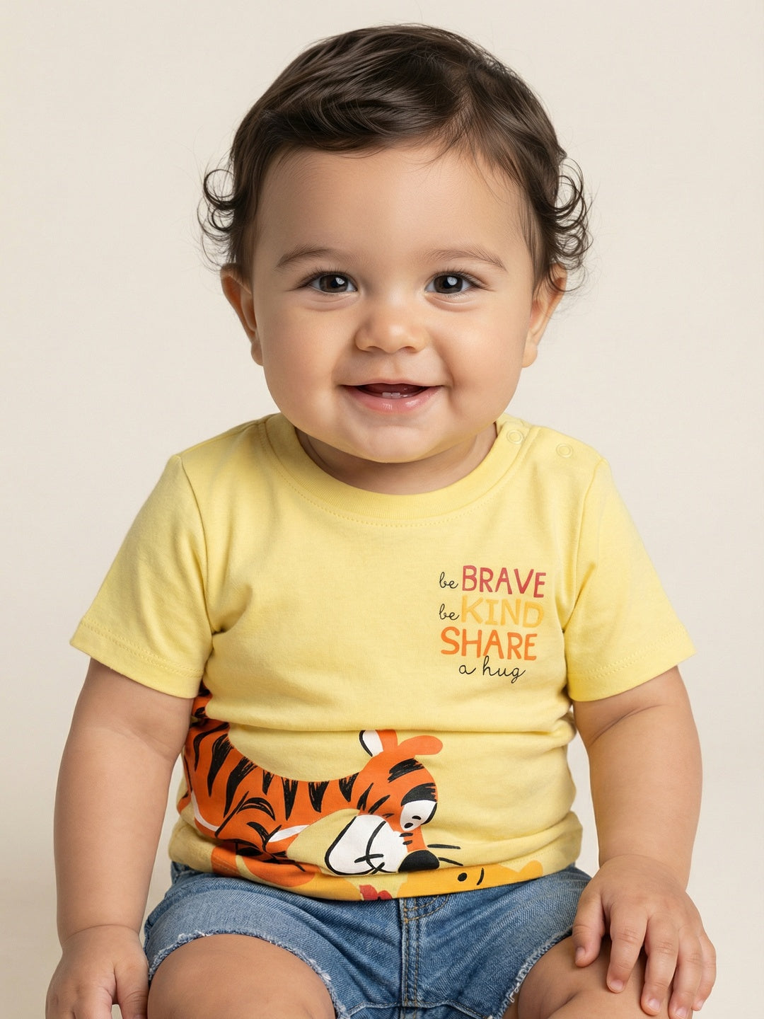 Nautinati Baby Boys' 100% Cotton Pack of 2 Disney Winnie the Pooh All-over & Placement Print T-shirts