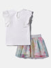 Nautinati Girls' Cotton Top and Mesh Skirt Set| Pigment Print | Age 0 - 2 Years