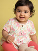 Nautinati Baby Girls' 100% Interlock Cotton All-over Print Floral Top & Ribbed Texture Trousers Combo Set