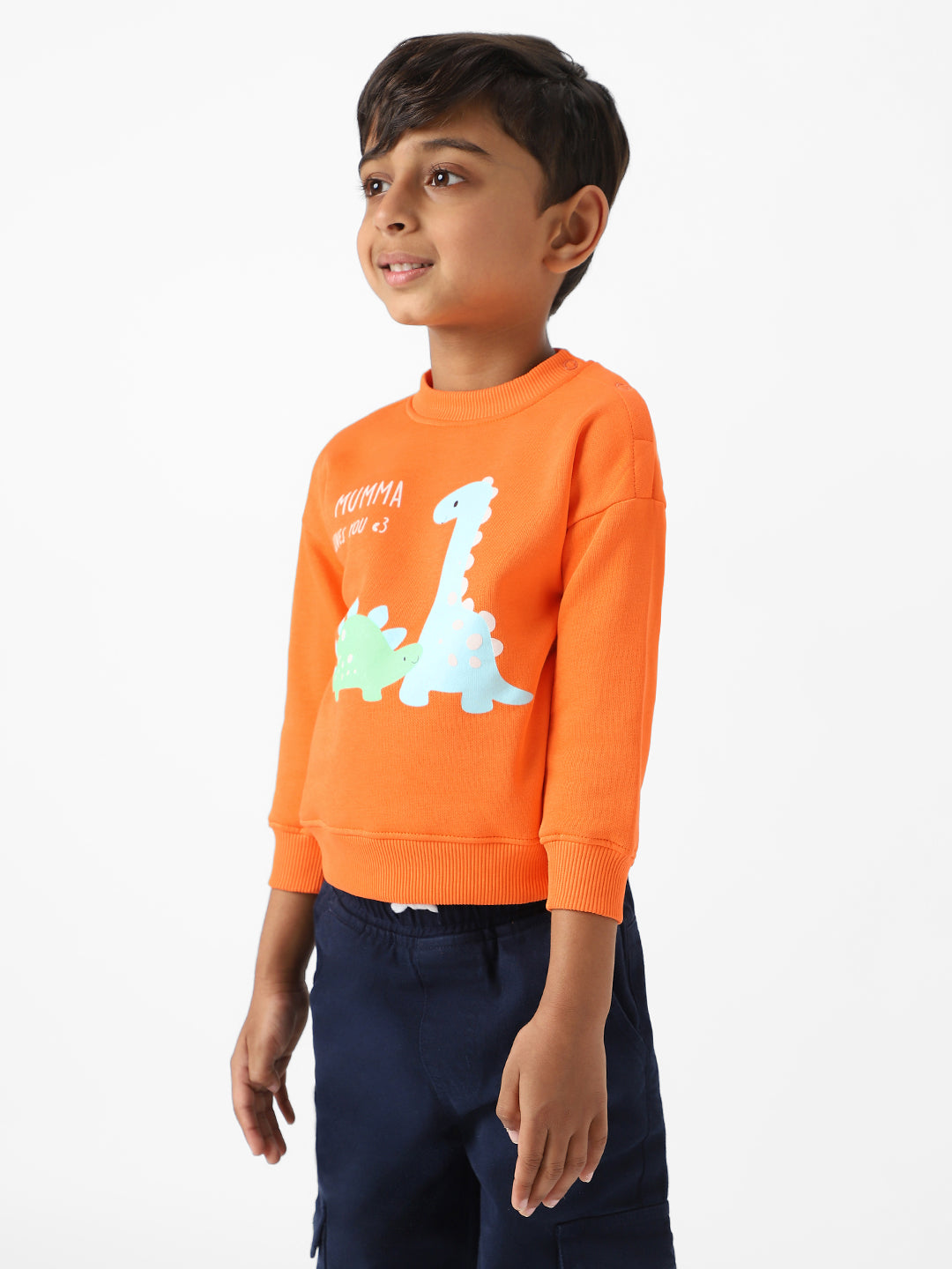 Nautinati Boys' Fleece Dinosaur Printed Sweatshirt