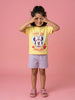 Nautinati Baby Girls Minnie Mouse Printed Regular Fit Round Neck T-shirt and Shorts Clothing Set
