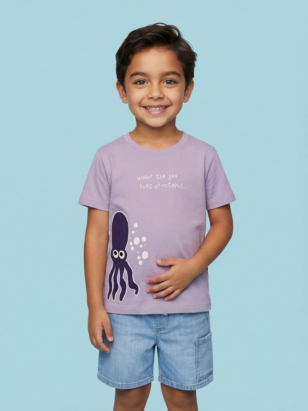 Nautinati Boys' Pack of 2 Cotton Ocean Printed T-shirts