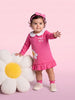 Nautinati Baby Girls Oopsie Daisy Sweatshirt Frock with Peter Pan Collar