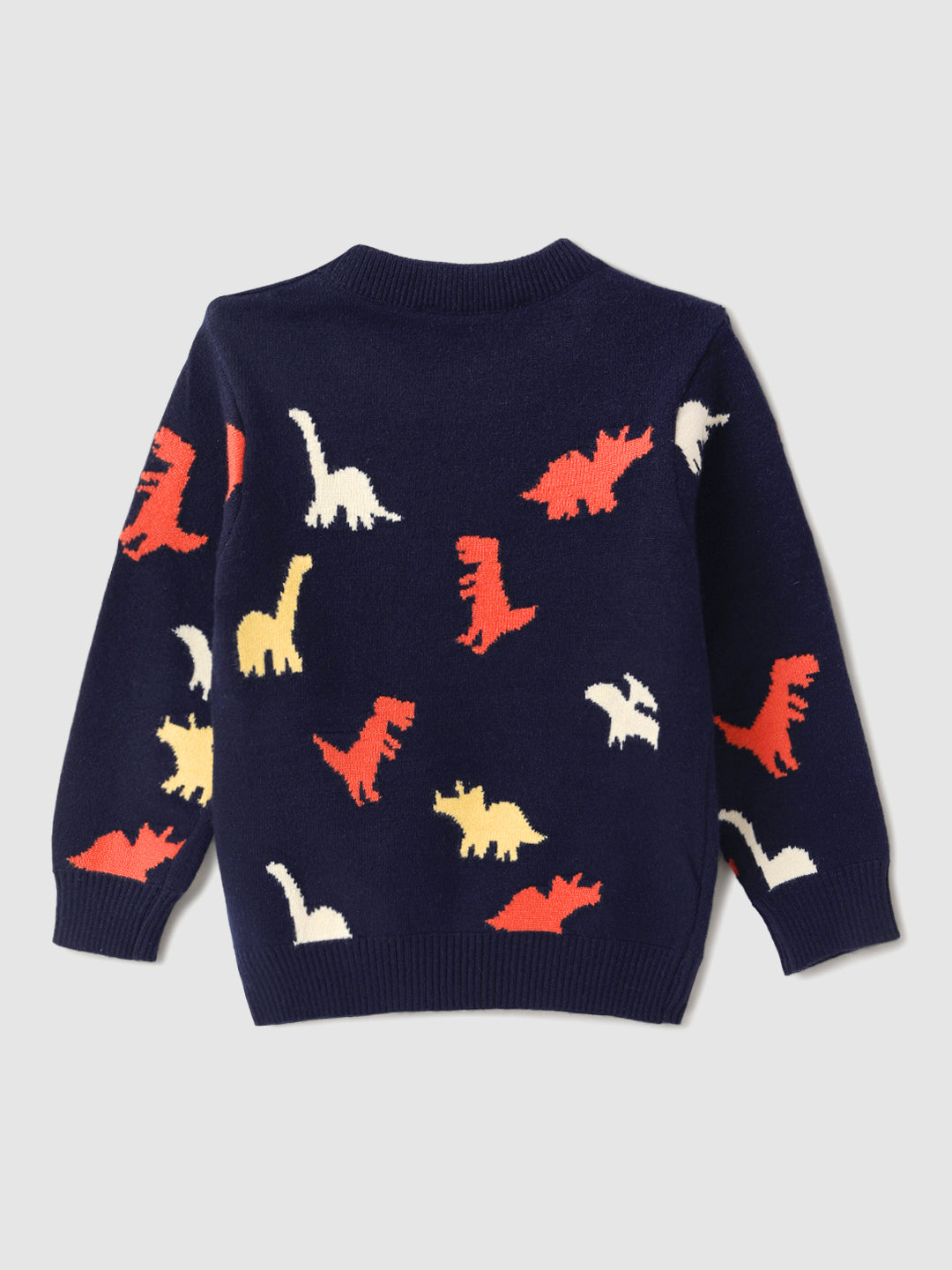 Nautinati Boys' Dinosaur Print Jacquard Knit Sweater