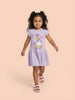 Nautinati Girls' 100% Cotton Disney Daisy Duck Floral Placement Print A-line Dress