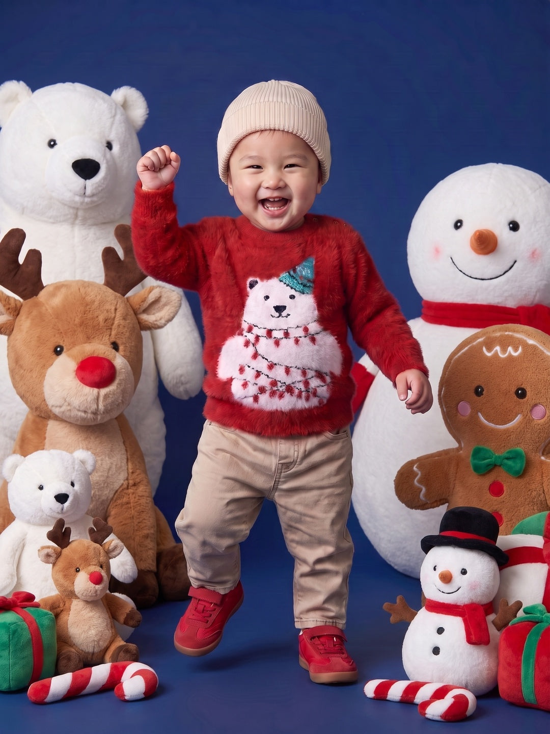Nautinati Baby Boys Polar Bear Fuzzy Sweater, Age 3 Months -2 Years