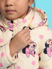 Nautinati Girls Disney Minnie Mouse Printed Hooded Puffer Jacket with Detachable Hood