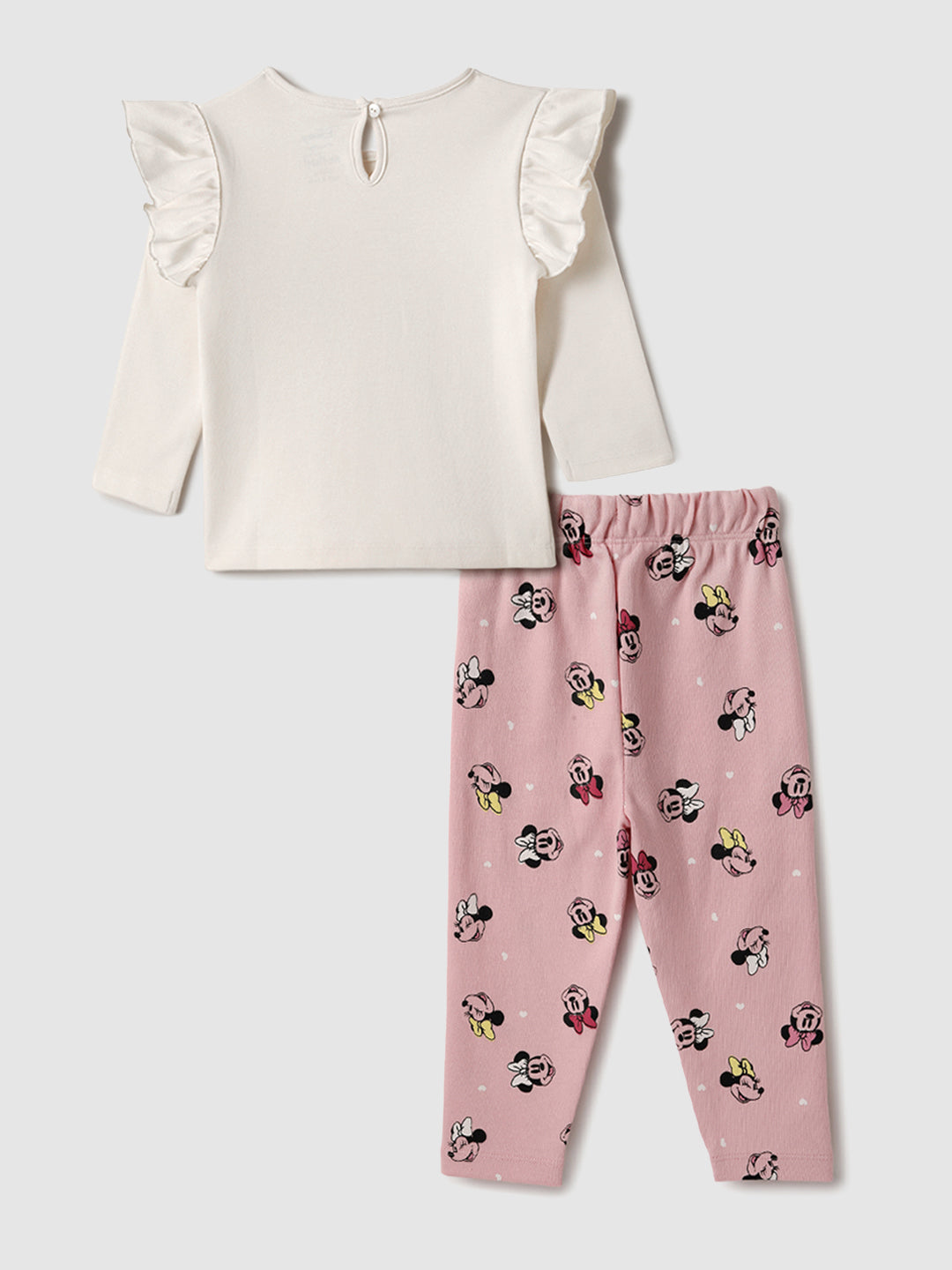 Nautinati Infant Girls’ Cotton Minnie Mouse Printed Top and Pants Set