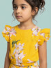 Nautinati Girls' Cotton All-over Floral Printed Ruffled Top & Trousers Co-ord Set