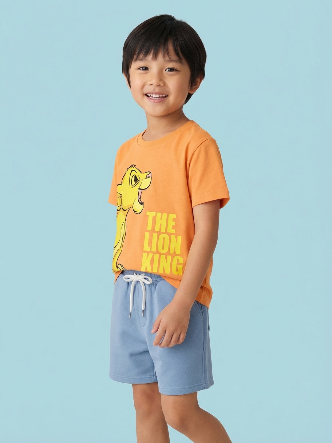 Nautinati Boys' 100% Cotton Crew Neck Disney Lion King Simba Placement Print T-shirt