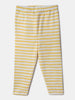 Nautinati Pack of 2 Yellow Striped and White Printed Leggings for Girls