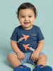 Nautinati Baby Boys' 100% Cotton Pack of 2 Aeroplane All-over Printed T-shirts