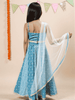 Nautinati Blue Festive Blouse and Lehenga Set for Girls