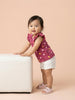 Nautinati Baby Girls' 100% Cotton Pack of 2 Bow & Heart Graphic & All-over Print Tops