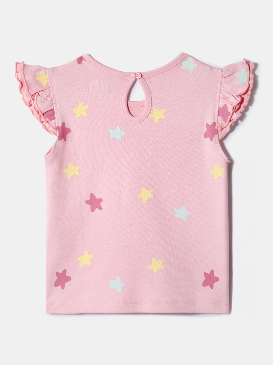 Nautinati Girls' 100% Cotton Printed Tops | Pack of 2 | Age 0 - 2 Years
