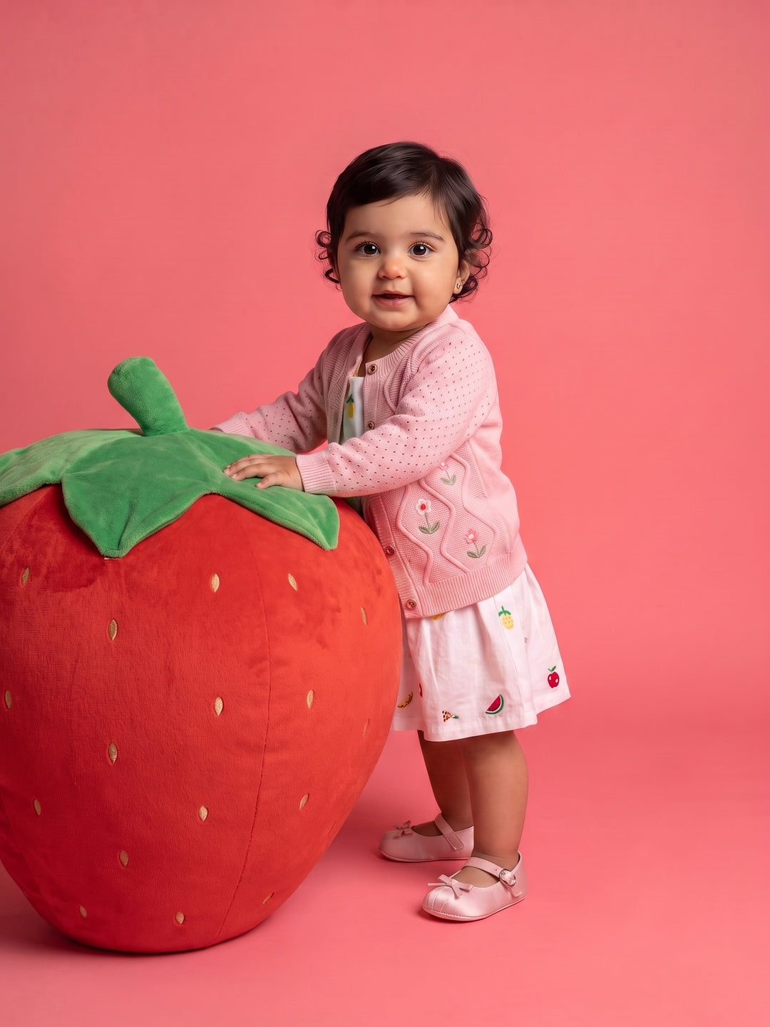 Nautinati Baby Girls Floral Knit Sweater, Age 3 Months -2 Years