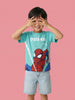 Nautinati Boys' 100% Cotton Crew Neck Marvel Spiderman Placement Print T-shirt