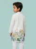 Nautinati Boys' 100% Cotton Festive Resort Style Print Kurta & Pyjama Set