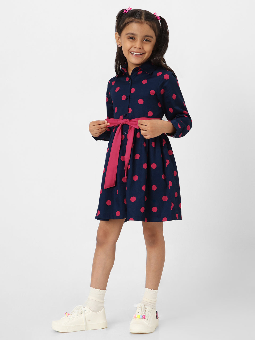 Nautinati Girls' Printed Full Sleeve Dress