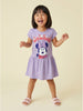 Nautinati Girls' 100% Cotton Disney Blown-up Minnie Mouse Graphic Print Drop Waist Party Dress