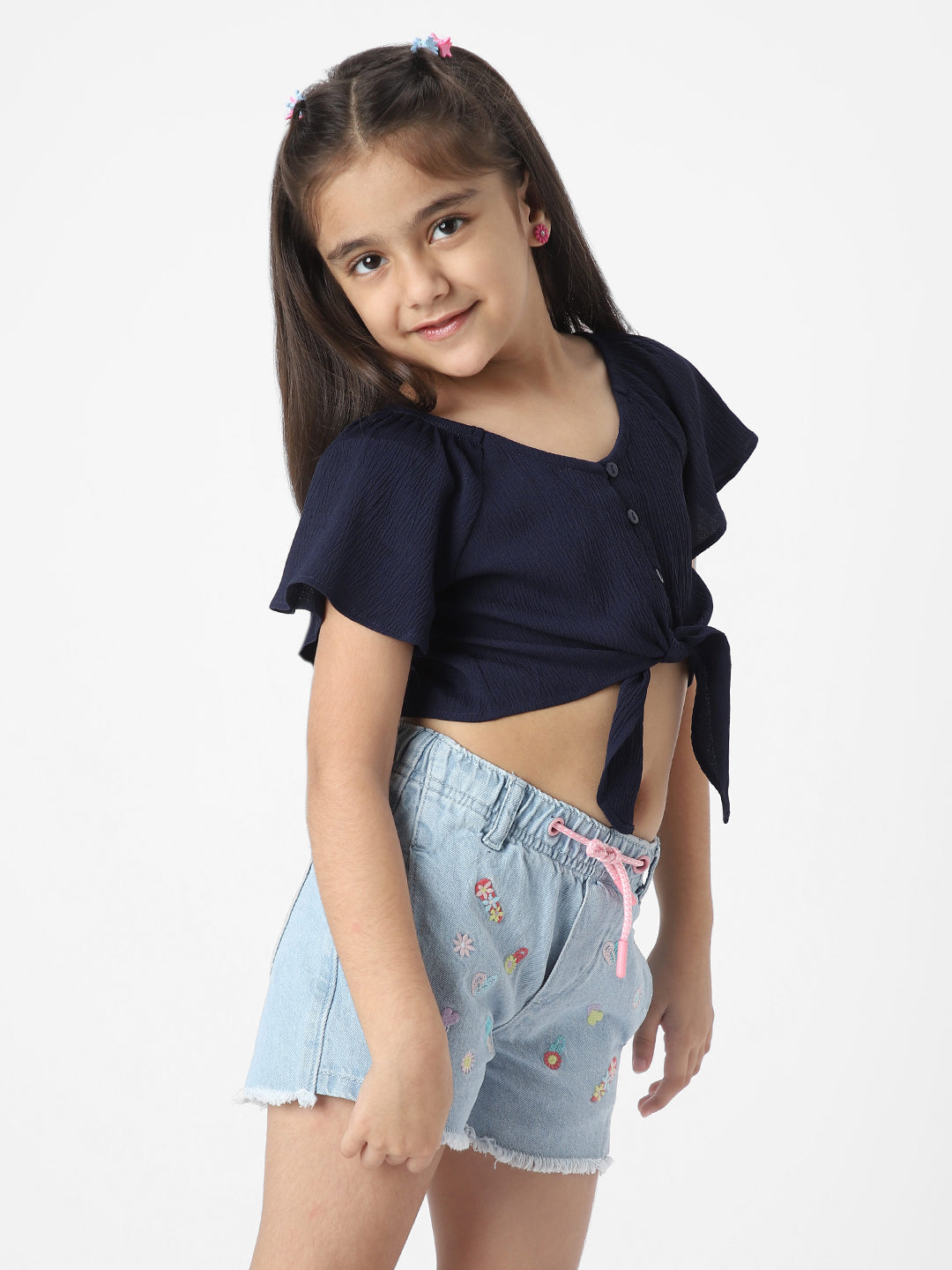 Nautinati Girls' Crop Top With Raglan Sleeves