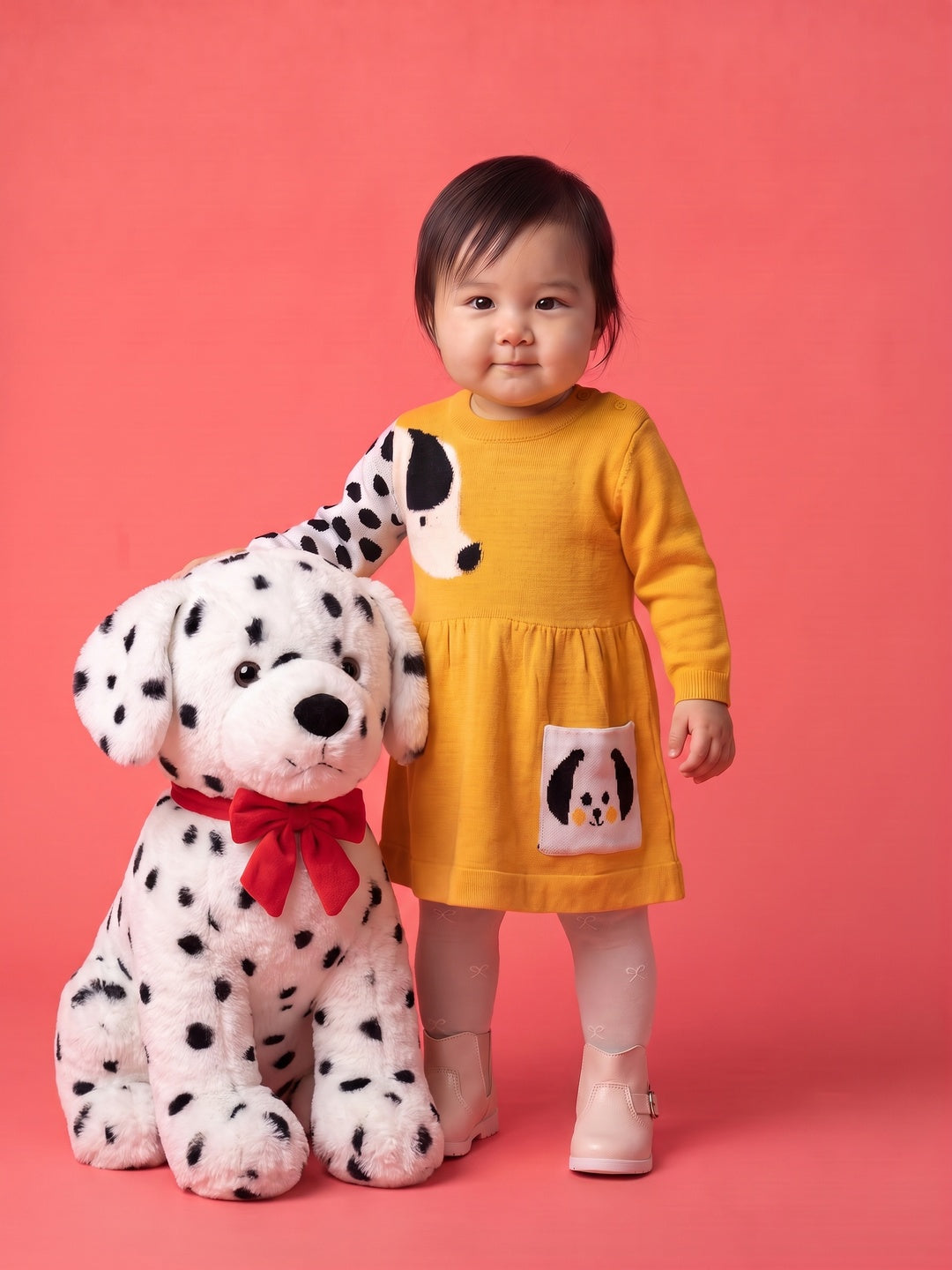 Nautinati Baby Girls Dalmatian Sweater Dress, Age 3 Months-2 Years