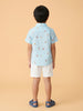 Nautinati Boys' Cotton Blend All-over Athlete Printed Shirt & Shorts Co-ord Set