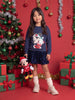 Nautinati Girls Disney Christmas Minnie Mouse Oversized Sequinned Sweatshirt Dress