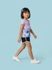 Nautinati Girls Lilo & Stitch Printed Regular Fit Round Neck T-shirt and Shorts Set