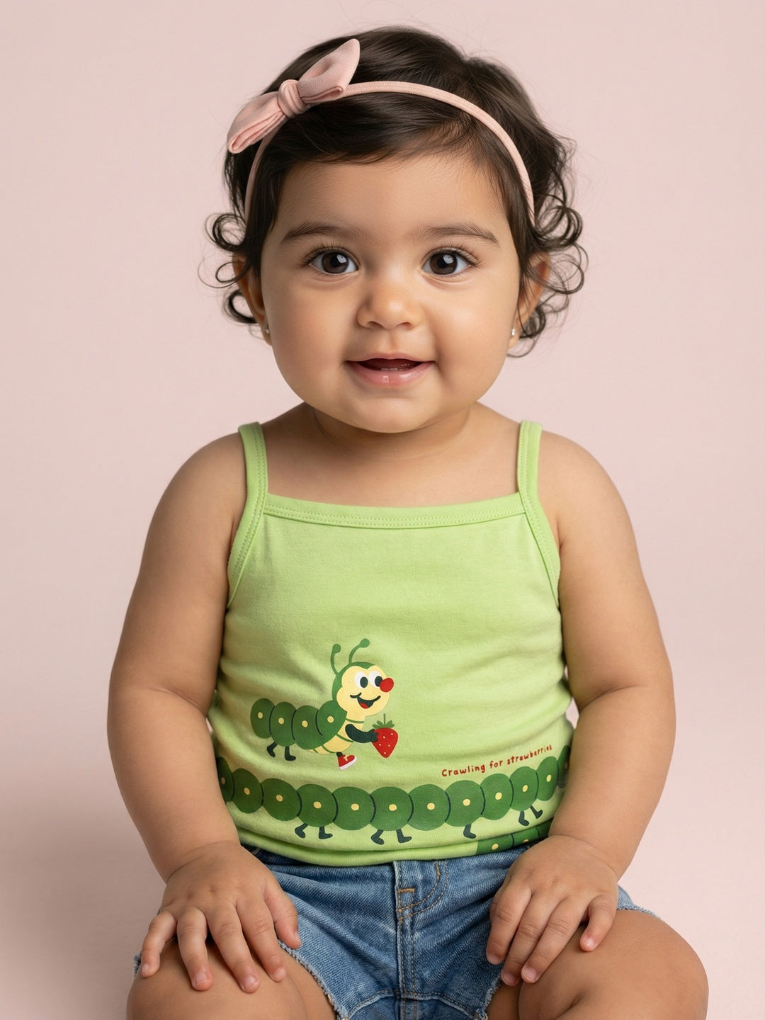 Nautinati Baby Girls' 100% Cotton Pack of 2 Printed Camisoles