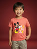 Nautinati Boys' 100% Cotton Crew Neck Disney Mickey Mouse Placement Print T-shirt