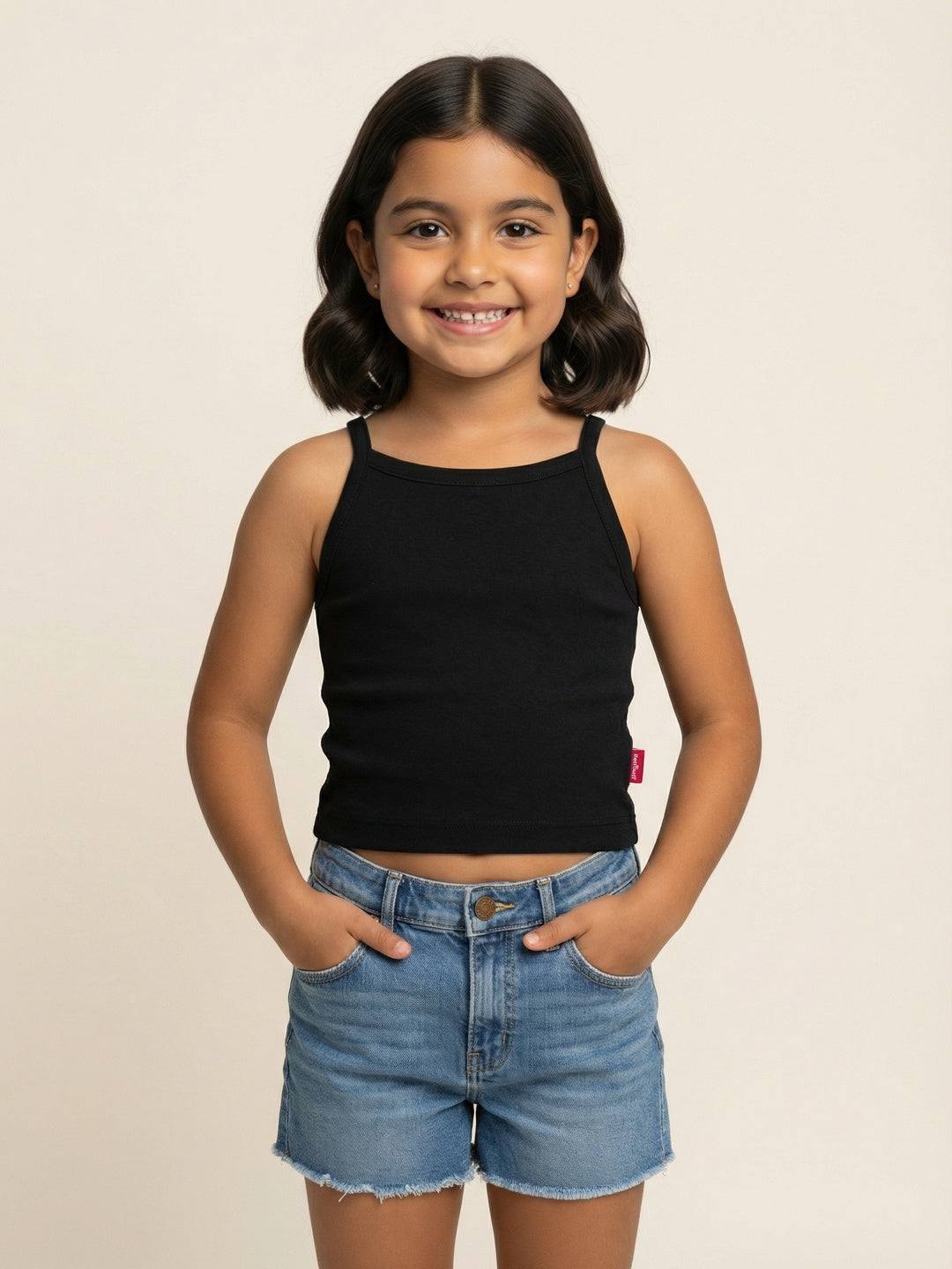 Nautinati Girls' 100% Cotton Pack of 2 Solid Essentials Camisoles