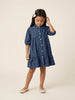 Nautinati  Girls All-over Polka Dot Printed Regular Fit Denim Dress