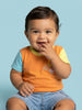 Nautinati Baby Boys' 100% Cotton Colourblock Typography Front & Back Print T-shirt