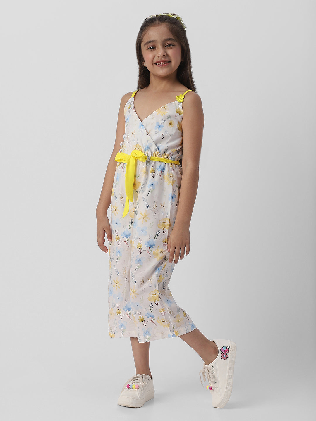 Nautinati Girls Printed Sleeveless Jumpsuit