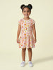 Nautinati Girls' 100% Cotton Pack of 2 A-line Drop Waist Dresses with Dessert theme Striped Graphic & All-over Print