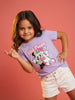 Nautinati Girls' 100% Cotton Crew Neck Disney Minnie Mouse & Daisy Placement Print T-shirt