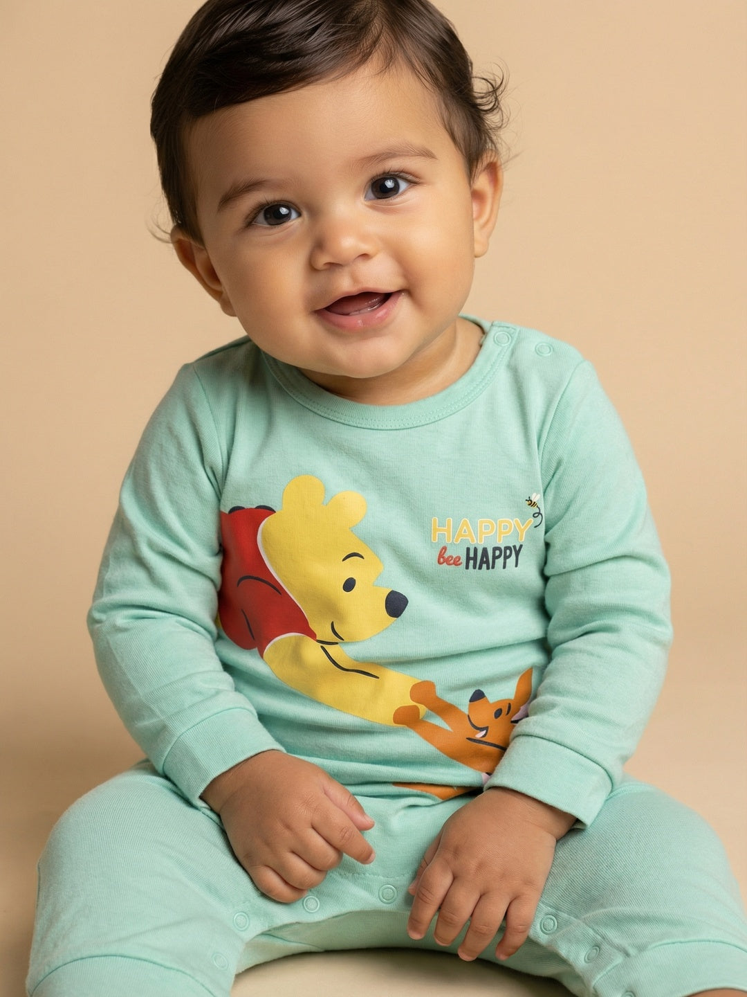 Nautinati Baby Boys' 100% Cotton Pack of 2 Disney Winnie the Pooh Print Sleepsuits