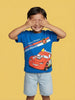 Nautinati Boys' 100% Cotton Crew Neck Disney Cars Placement Print T-shirt