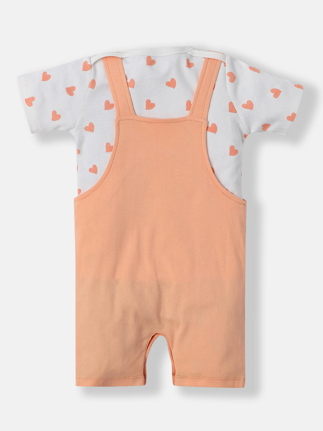 Nautinati Infants Embroidered Cotton Dungaree with Printed T-shirt