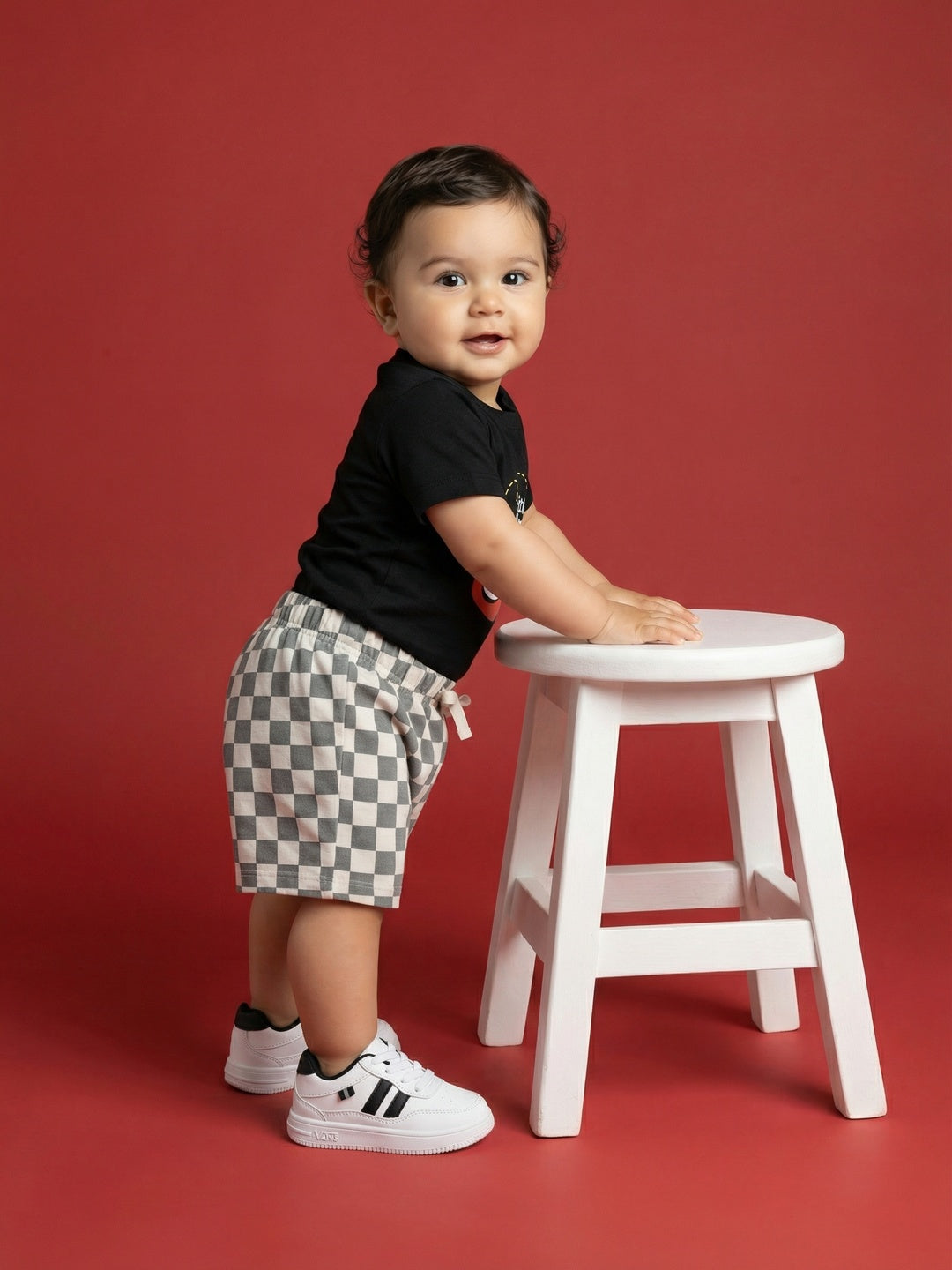 Nautinati Baby Boys Car Printed Regular Fit Round Neck T-shirt and Shorts Co-ord Set