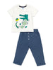 Nautinati Blue & White Crocodile Applique T-Shirt And Shorts Set For Infant Boys