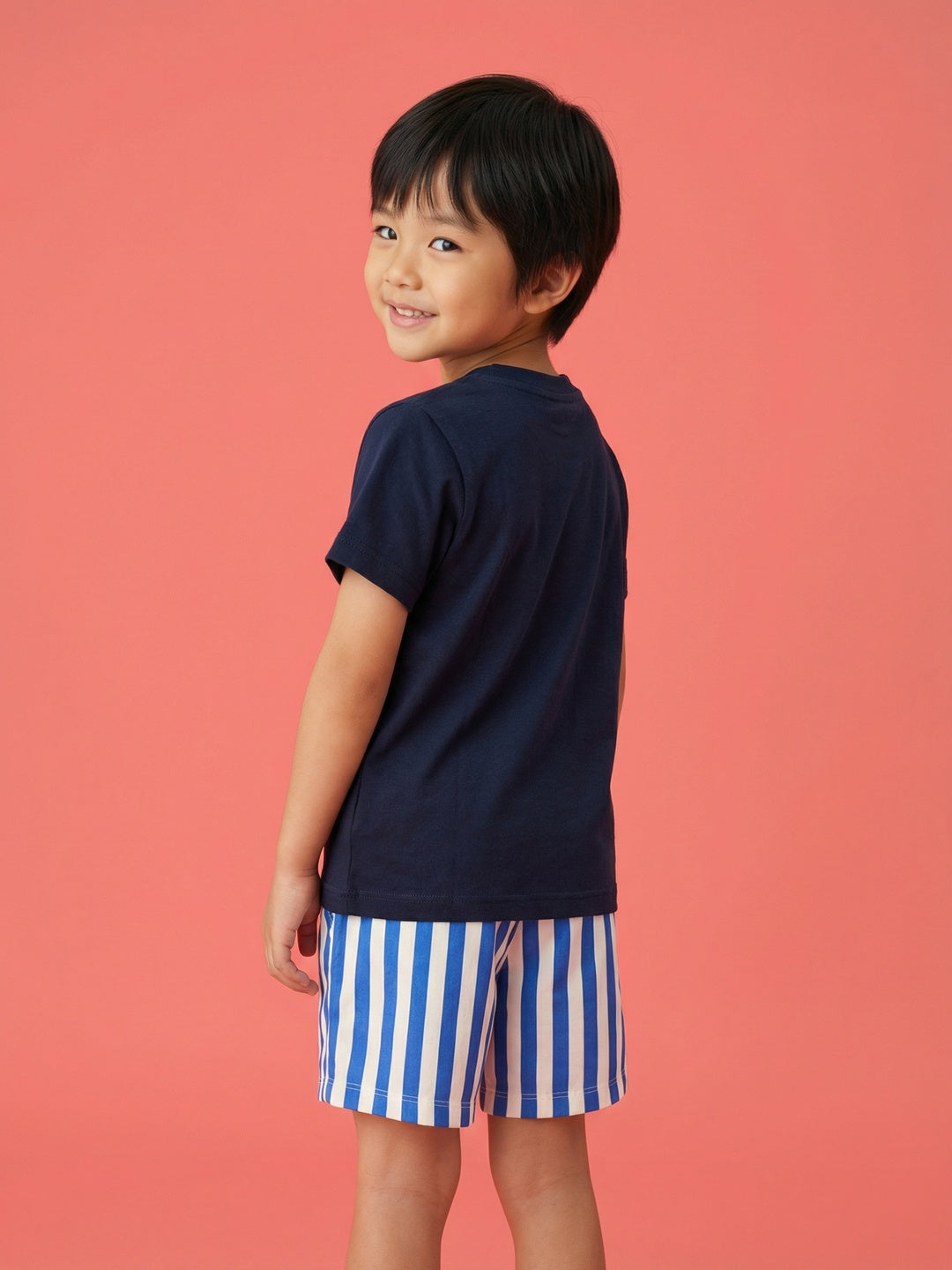 Nautinati Boys Cars Printed Regular Fit Round Neck T-shirt and Shorts Clothing Set