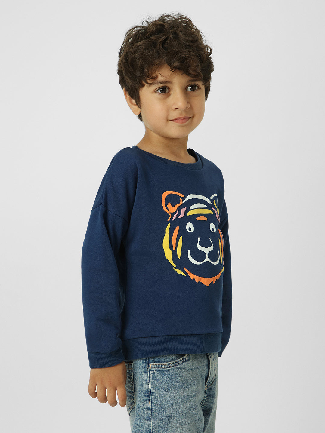 Boys Graphic Printed Round Neck Pullover Sweatshirt