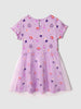 Nautinati Multicolour Placement Print Tulle Dress for Girls