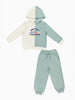 Nautinati White & Green Typography Sweatshirt Set for Boys