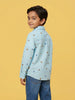 Nautinati Boys' Cotton Linen Blend Football All-over Print Formal Party Shirt